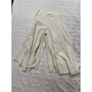 Tropic Bliss Womens XXL Cream Off White 100% Cotton Wide Leg Palazzo Pants Boho‎